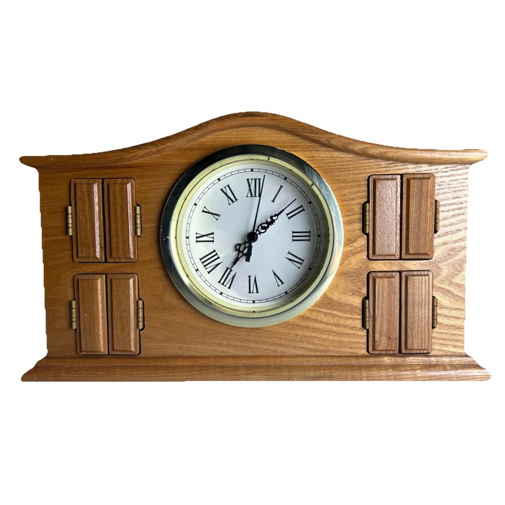 Gold Label Mr Christmas Symphony Surprise 15" Wood Mantel Clock Musical Bears